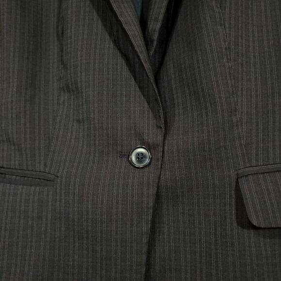 Ann Taylor Blazer Striped Collar One Button Women's Business Jacket Size 10 - Picture 4 of 6